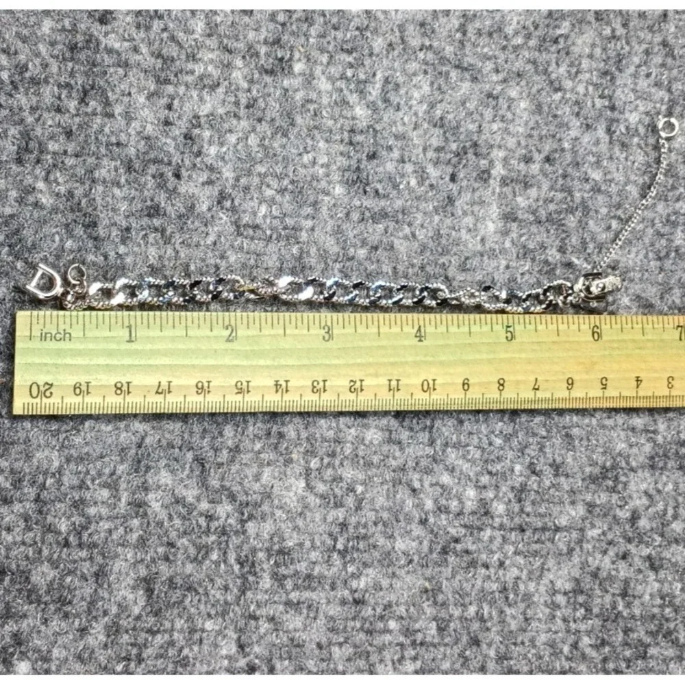 Monet Bracelet Girls Silver Tone Textured Link Girls 6 Inch Safety Chain VTG